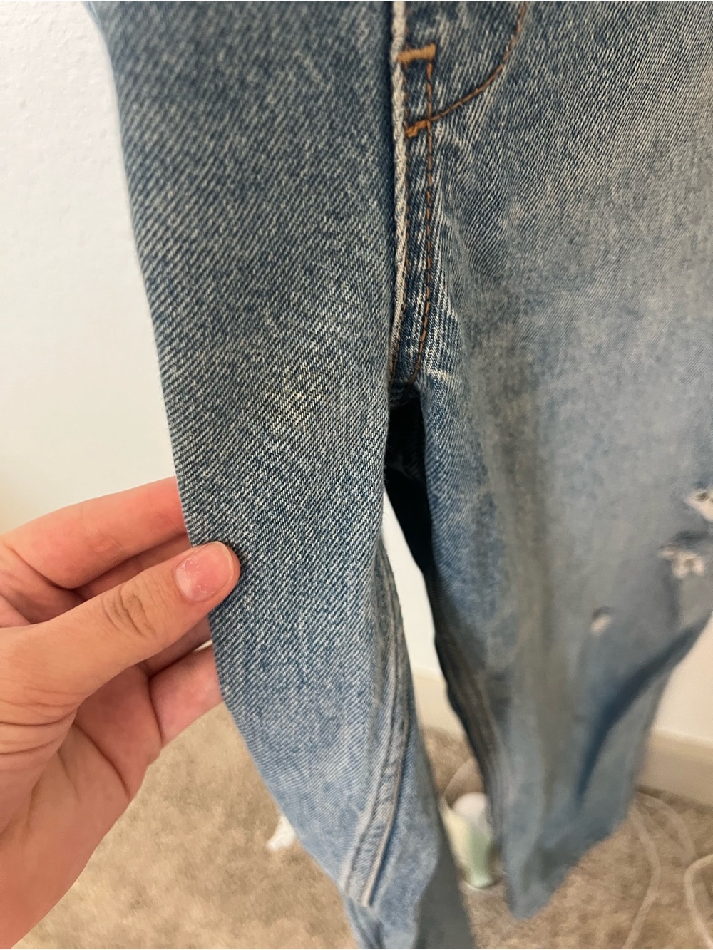 Abercrombie Denim Overalls  - Medium Wash - Picture 5 of 7